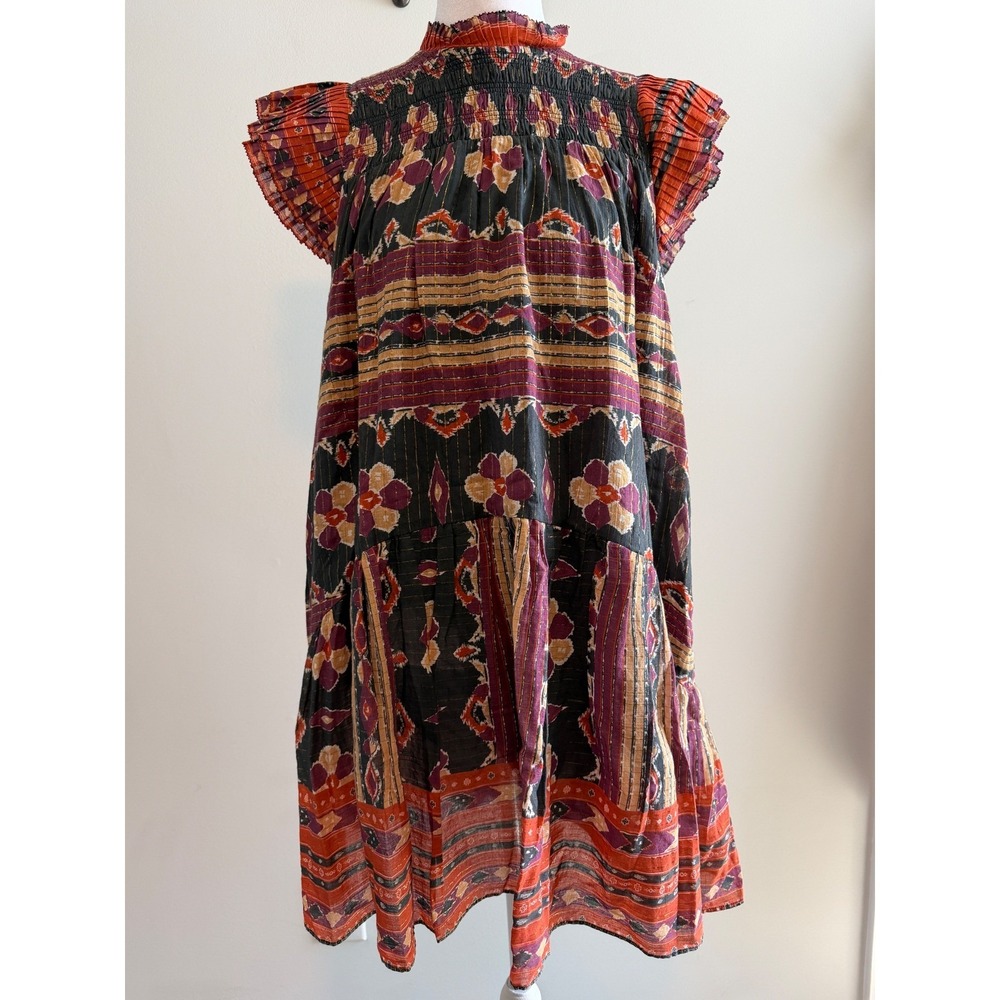 Love the Label Anthropologie Boho Smocked Flutter Sleeve Mini Dress Small